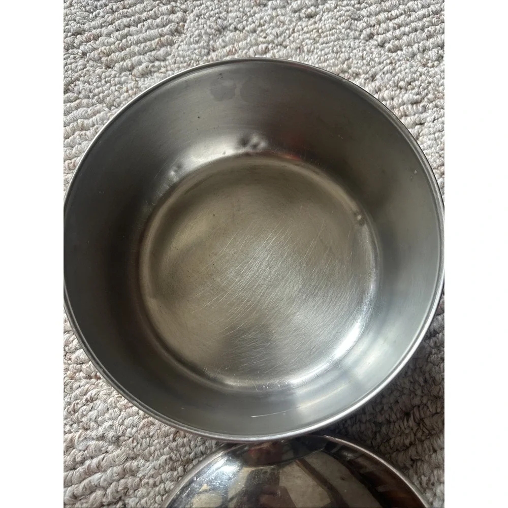 Vintage Revere Ware 2 qt Sauce Pan, Copper Bottom, Stainless Steel, With Lid EUC